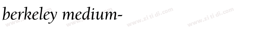 berkeley medium字体转换